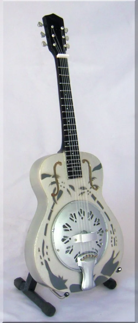 ARTSTUDIO35 Miniatur Gitarre Resonator Dobro Dire Straits, Natural, Miniatur Gitarre, 5572934031, 412664031, 5572956031, 25 cm
