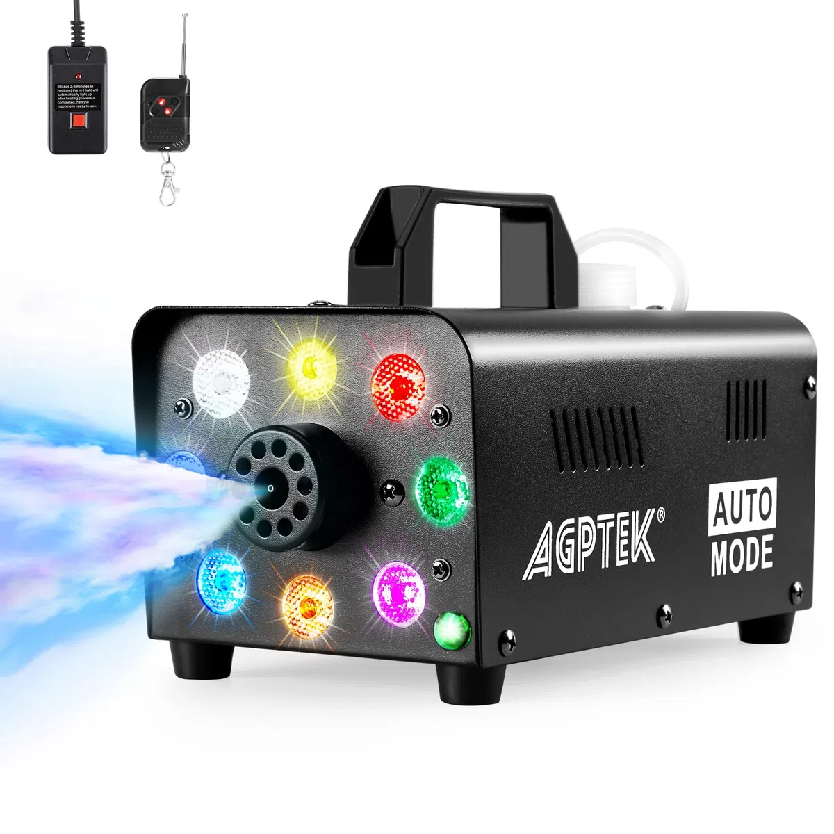 Nebelmaschine, AGPtEK Nebel Maschine mit kabelloser Fernbedienung UND LED Licht, Stabil & Tragbar, Passend für Halloween, Weihnachten, Hochzeitsfeiern & Bühnenauftritte usw