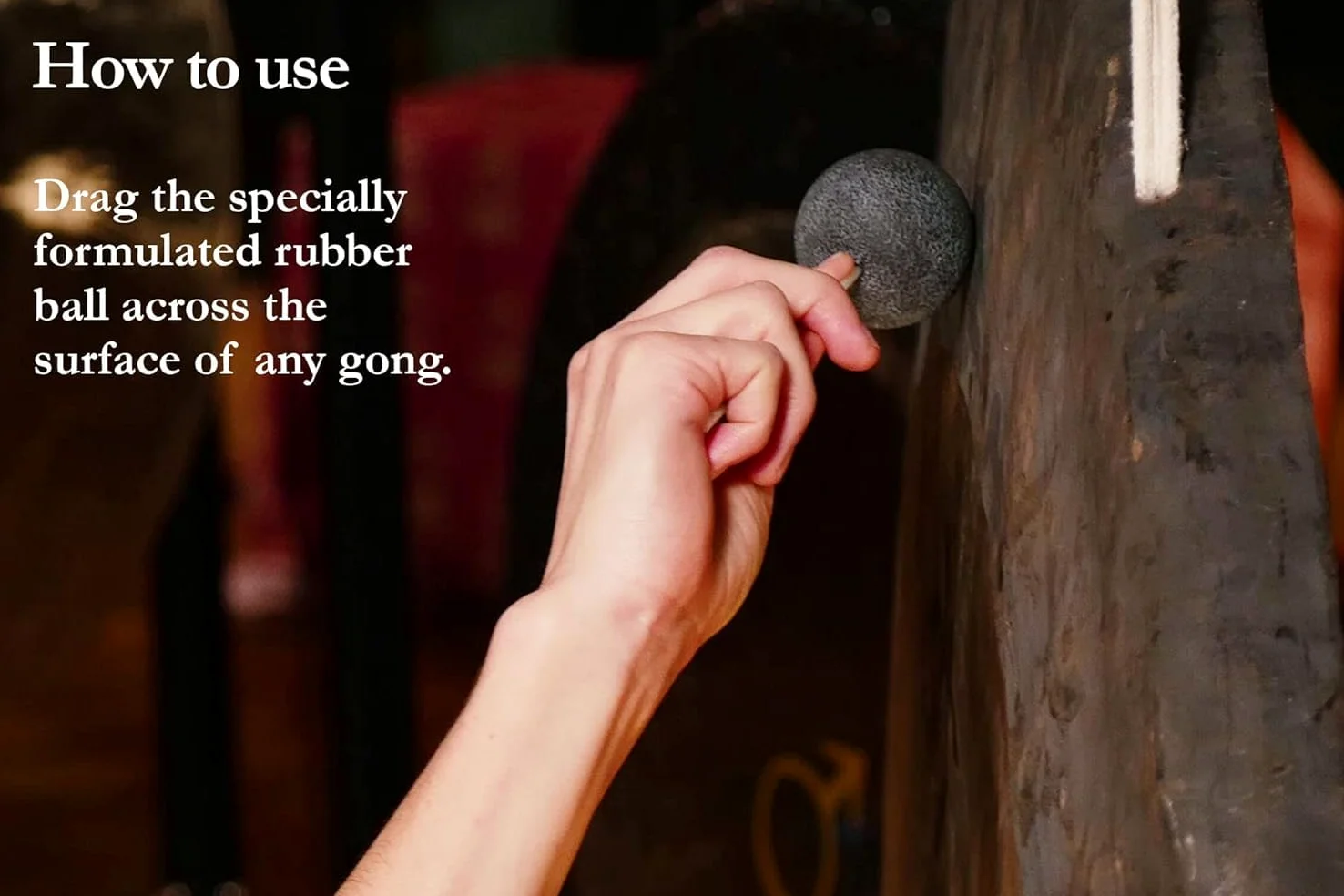 Sonic Energy Gong Resonant Mallet – Gong Reiber mit 40 mm Durchmesser – Schlägel mit Gummikopf – Für Gongspieler, Percussion, Meditation (G-RM-40)