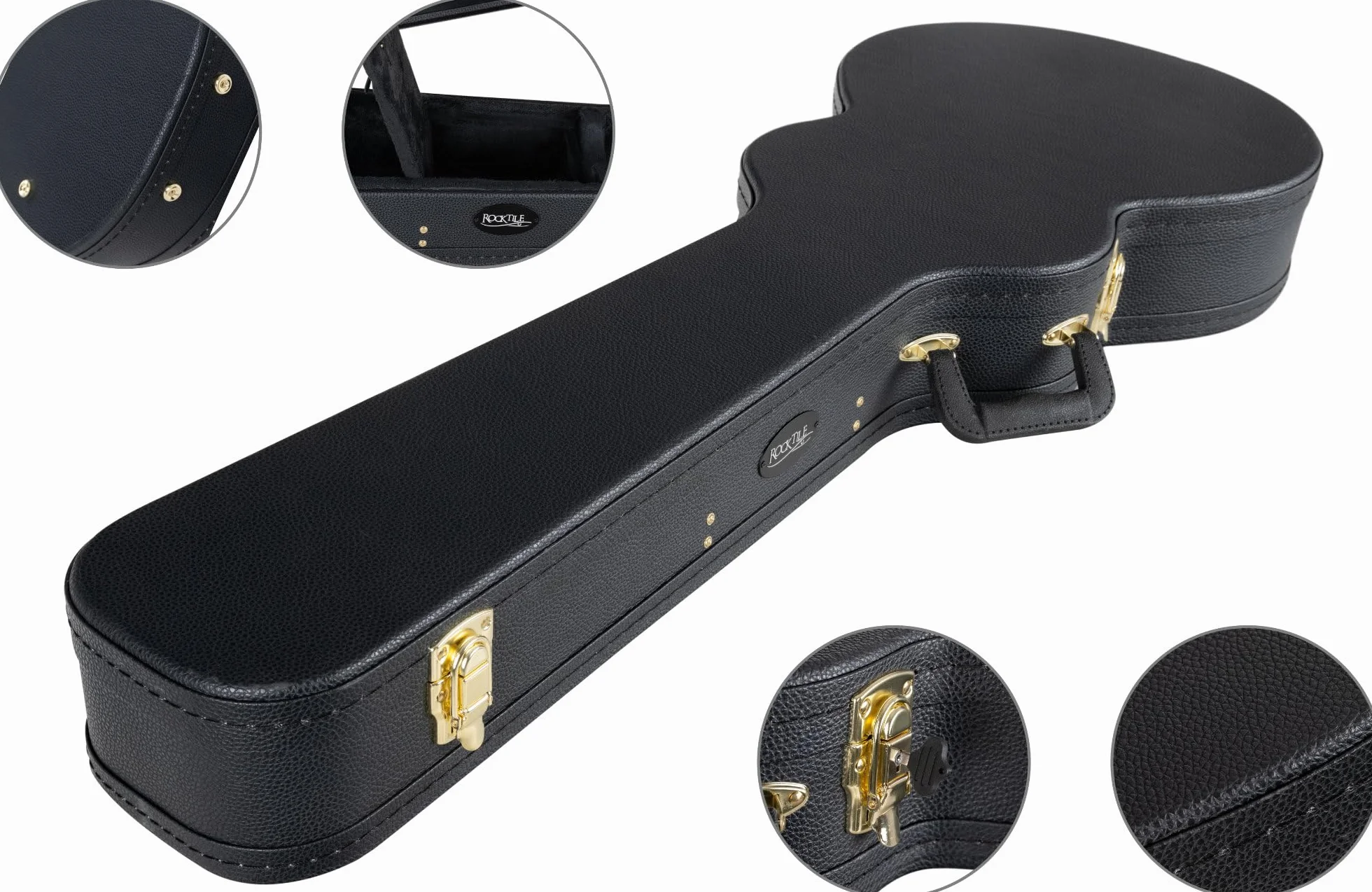 ROCKTILE E-Gitarrenkoffer Single Cut Style - Robuster Hartschalen-Formkoffer im klassischen Look