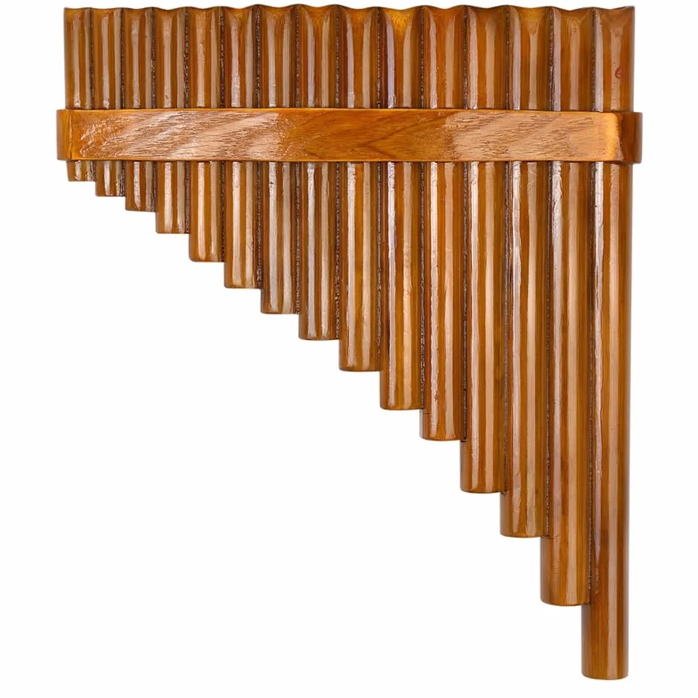 Natürliche Bambusflöte, Windinstrument, handgefertigte Panflöte, 15 Töne in G-Dur, Linkshänder, langlebig, einfach zu installieren