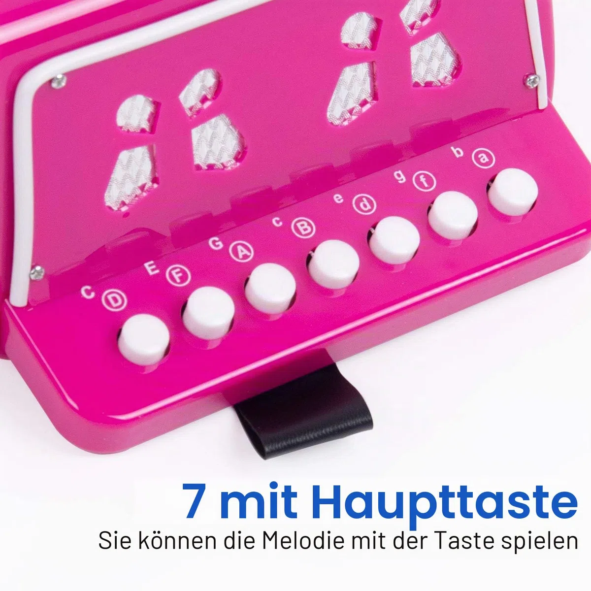 Akkordeon,Horse Akkordeon 10 Tasten Musikinstrumente Leicht und Umweltfreundlich (Rosarot)