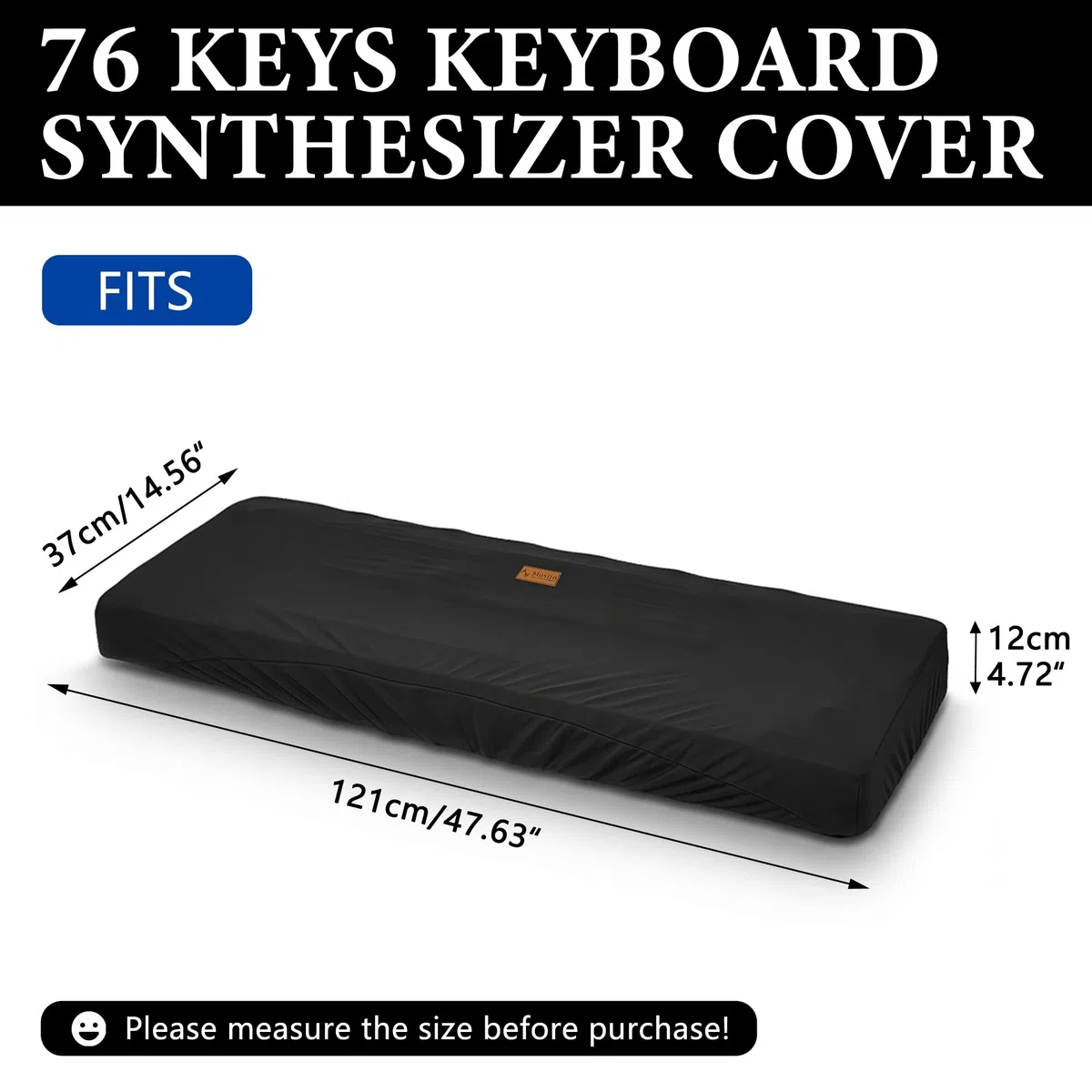 Musiin Staubschutz für Klaviertastatur mit 76 Tasten, kompatibel mit Korg Pa5X 76, Pa4X Oriental 76, Roland V-Stage 76 Premium Chinlon, kratz- und staubdicht, Soft-Touch-Design