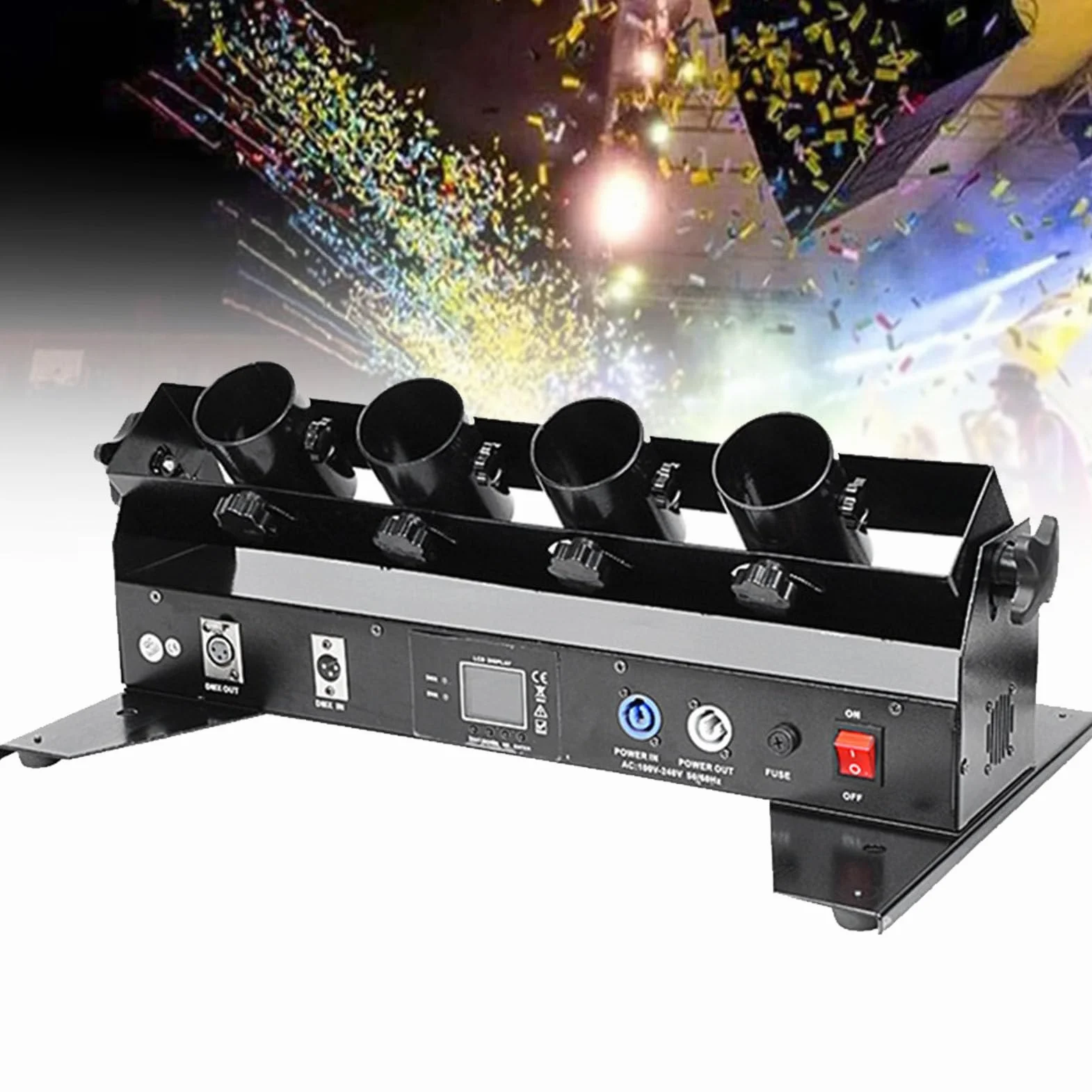 Professionelle Konfettimaschine, elektrischer Konfettiwerfer, DMX-gesteuerte digitale Konfettikanone mit Fernbedienung, Konfetti-Shooter für DJ-Party, Nachtclub, Hochzeit, Bühne, Konzert, Event