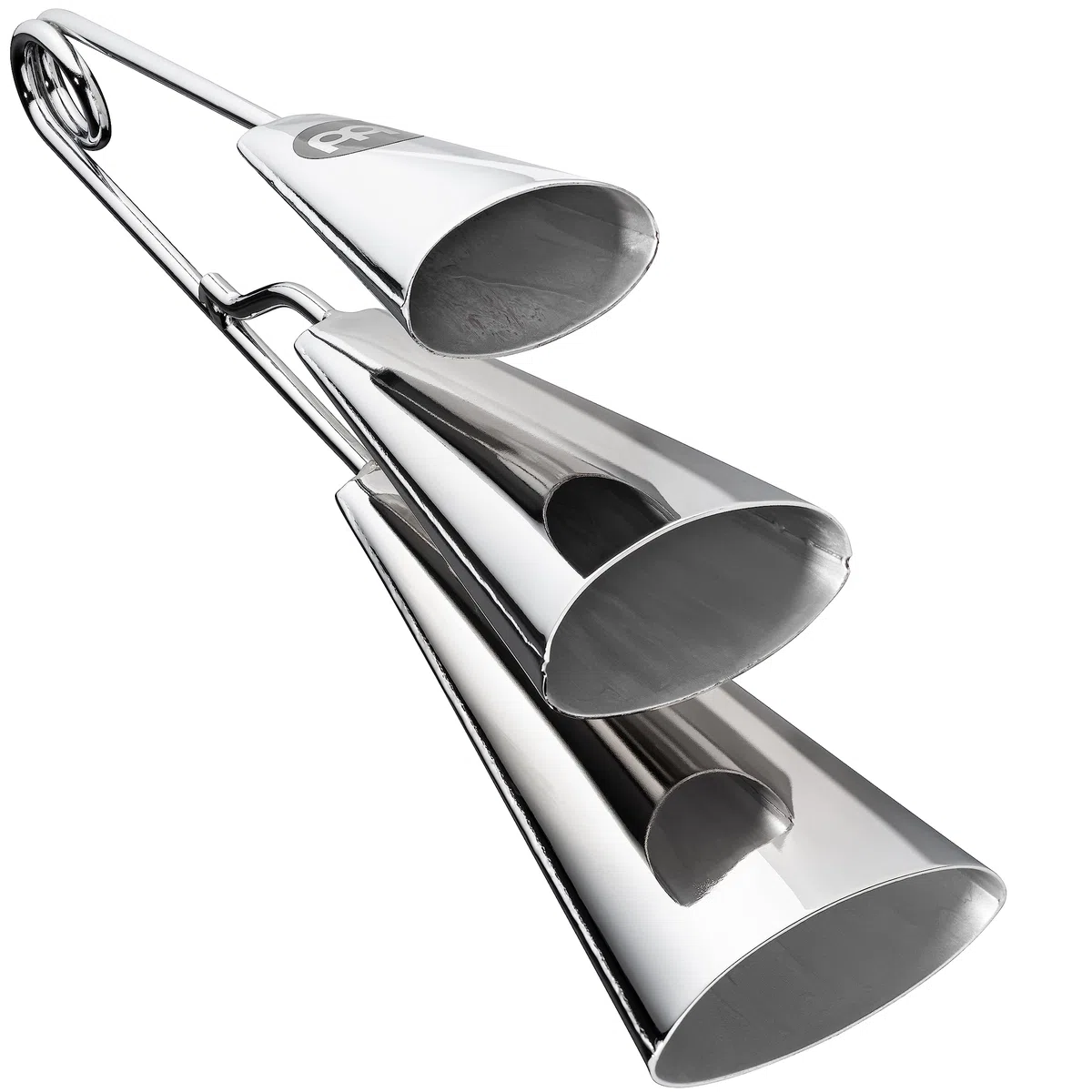 Meinl Percussion Tripple A-Go-Go Instrument - Mittelgroßes Schlaginstrument mit 3 Glocken - Stahl, Verchromt (STABGTRI-CH)
