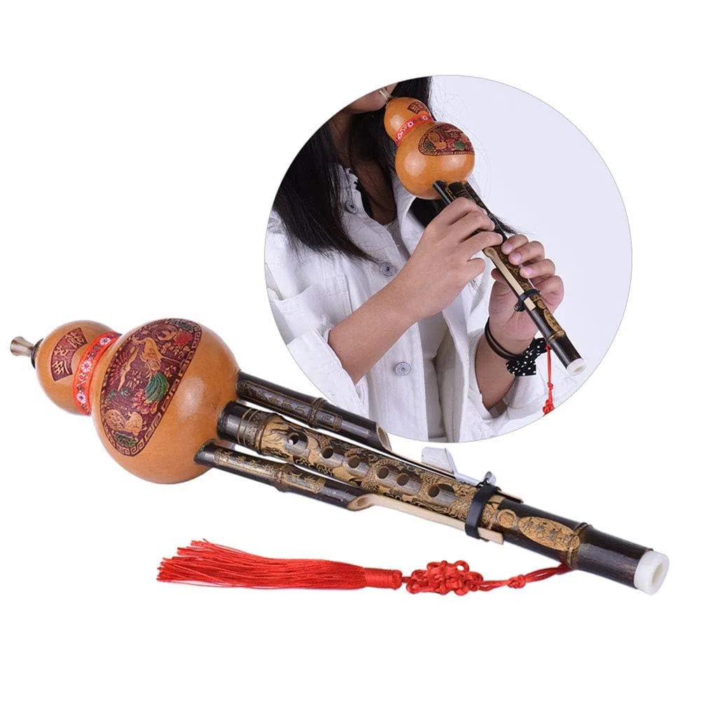 Bambusflöte Hulusi Chinesische Professionelle Handgemachte Ethnische Blasinstrument Kürbis klarer Klang Ideal Anfänger Musikliebhaber Geschenk Schlüssel C