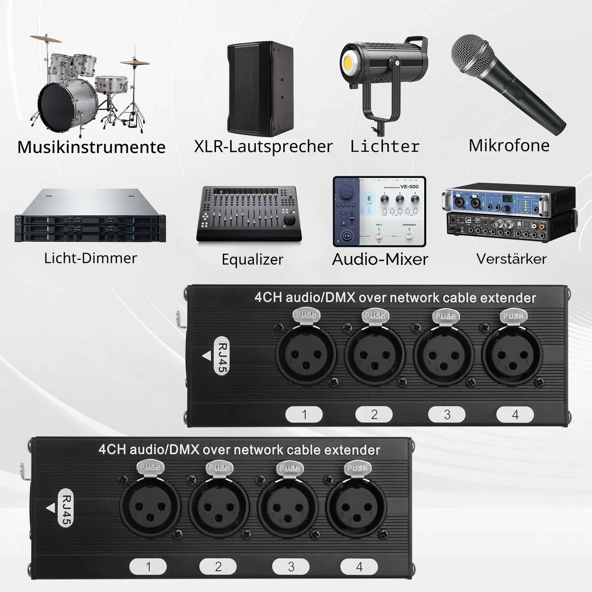 GINTOOYUN XLR auf Ethernet Extender Buchse auf RJ45