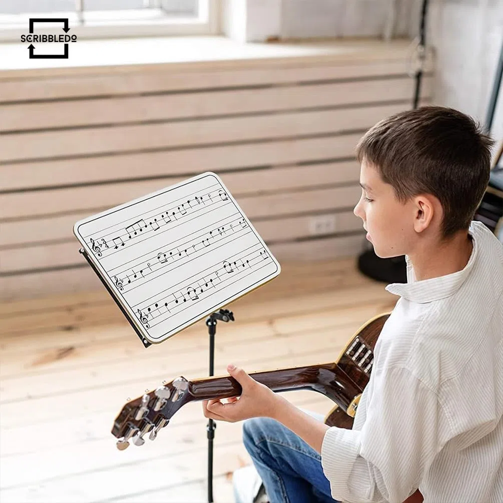 2 Pack Dry Erase Music Staff Lap Whiteboard 9"X12" l Write Musical Notes and More (Double Sided White Board)