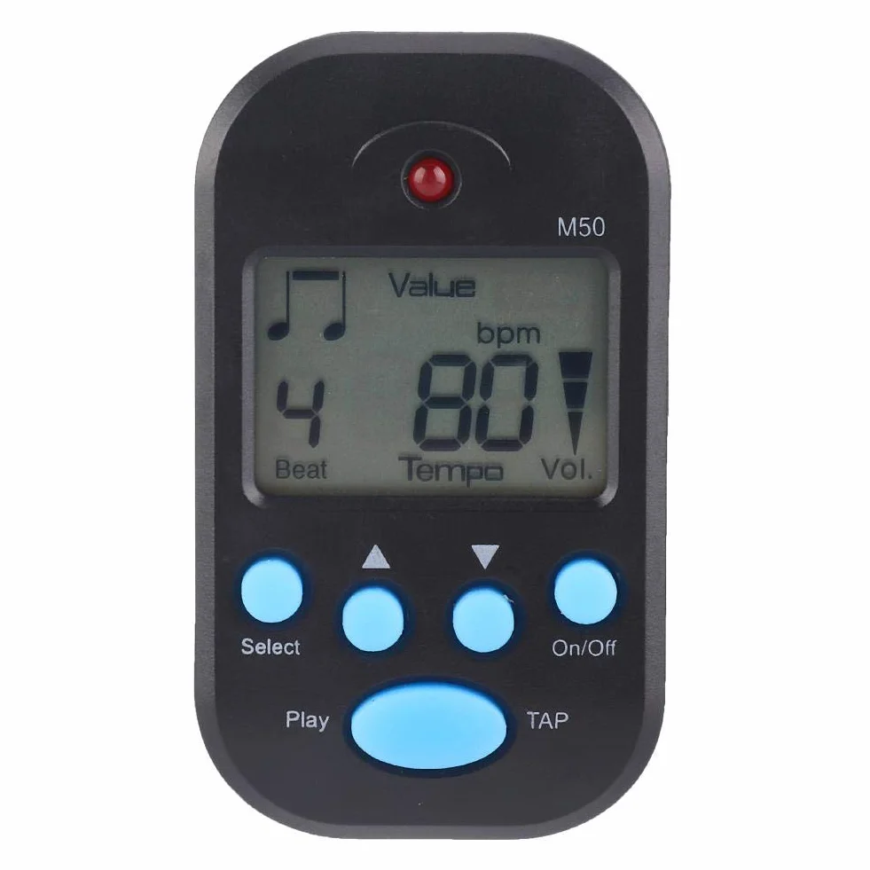 Tragbares digitales LCD Metronom Clip On Beat Tempo Metronom für Musikinstrumentenzubehör, Regler