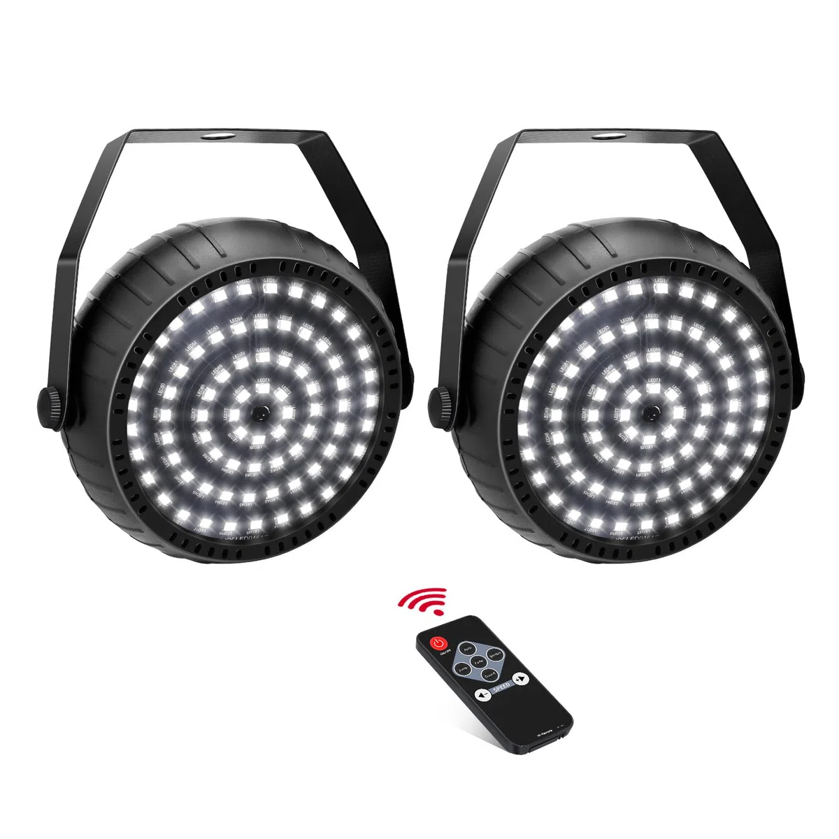 Telbum Stroboskop Halloween Weiß Stroboskoplichter mit Fernbedienung Superhell 78 LEDs Strobe Lights Sound Aktiviert am besten für Zimmer Bühne Party Tanz Hochzeit (Plug-In)
