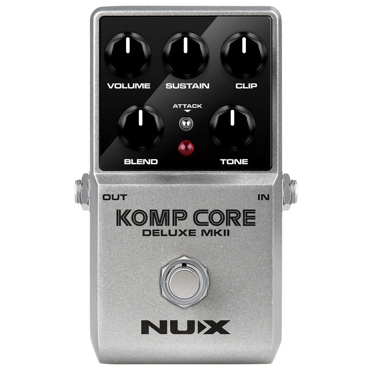 NUX | Komp Core Deluxe MKII Compressor Pedal - Analoge Gitarrenkompression mit Sustain, Clip & Blend Controls - True Bypass, Attack Switch, Compact FX für E-Gitarre, Blues, Rock, Country