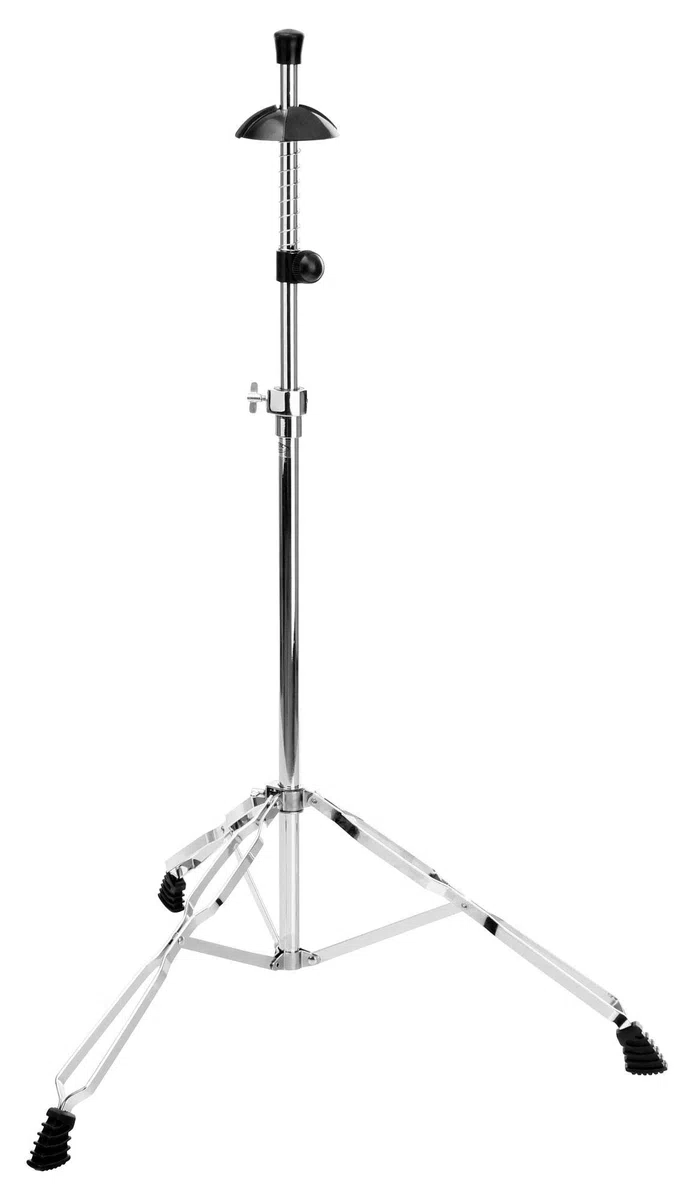 Classic Cantabile PS-2013 Posaunenständer mit Federauflage (schwere Ausführung, höhenverstellbare Aufnahme, doppelstrebiges Stativ) verchromt