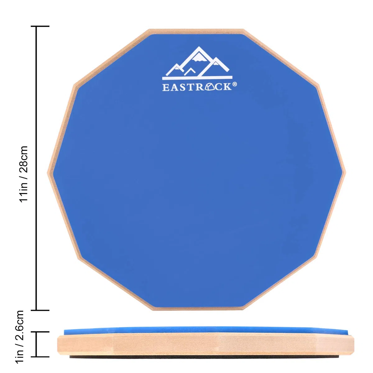 EASTROCK Übungs Drum Pad mit Leisen Drum-Pads Snare Übungs Drum Pad mit Drum Pad Aufbewahrungstasche für 12-Zoll Anfänger Übungs Drum Pad Leises Drumpad Set mit Drumsticks(Blau)
