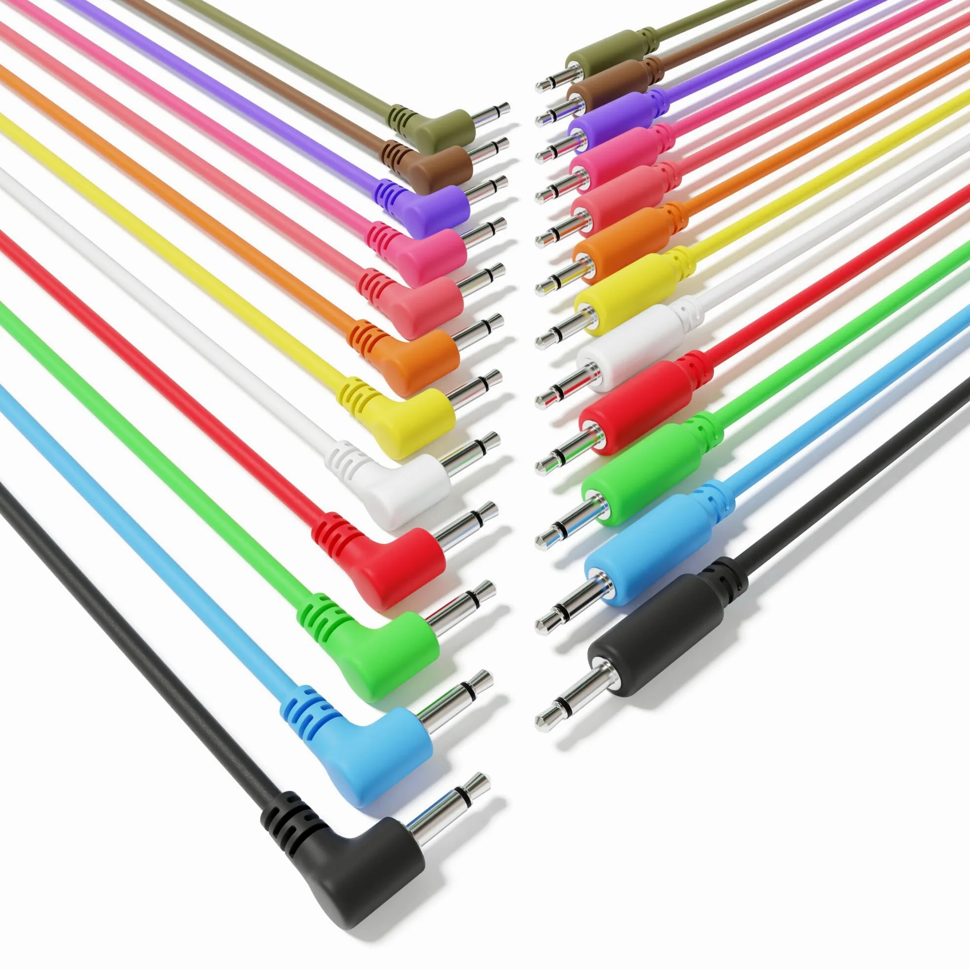 12-Pack Hybrid Mono Modular Patchkabel TS 3,5mm 1/8"Eurorack Synth Synthesizer [60cm 24"]