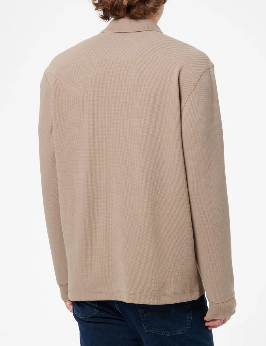 BOSS Herren Petempestolong Poloshirt aus Baumwoll-Mix mit Waffelstruktur