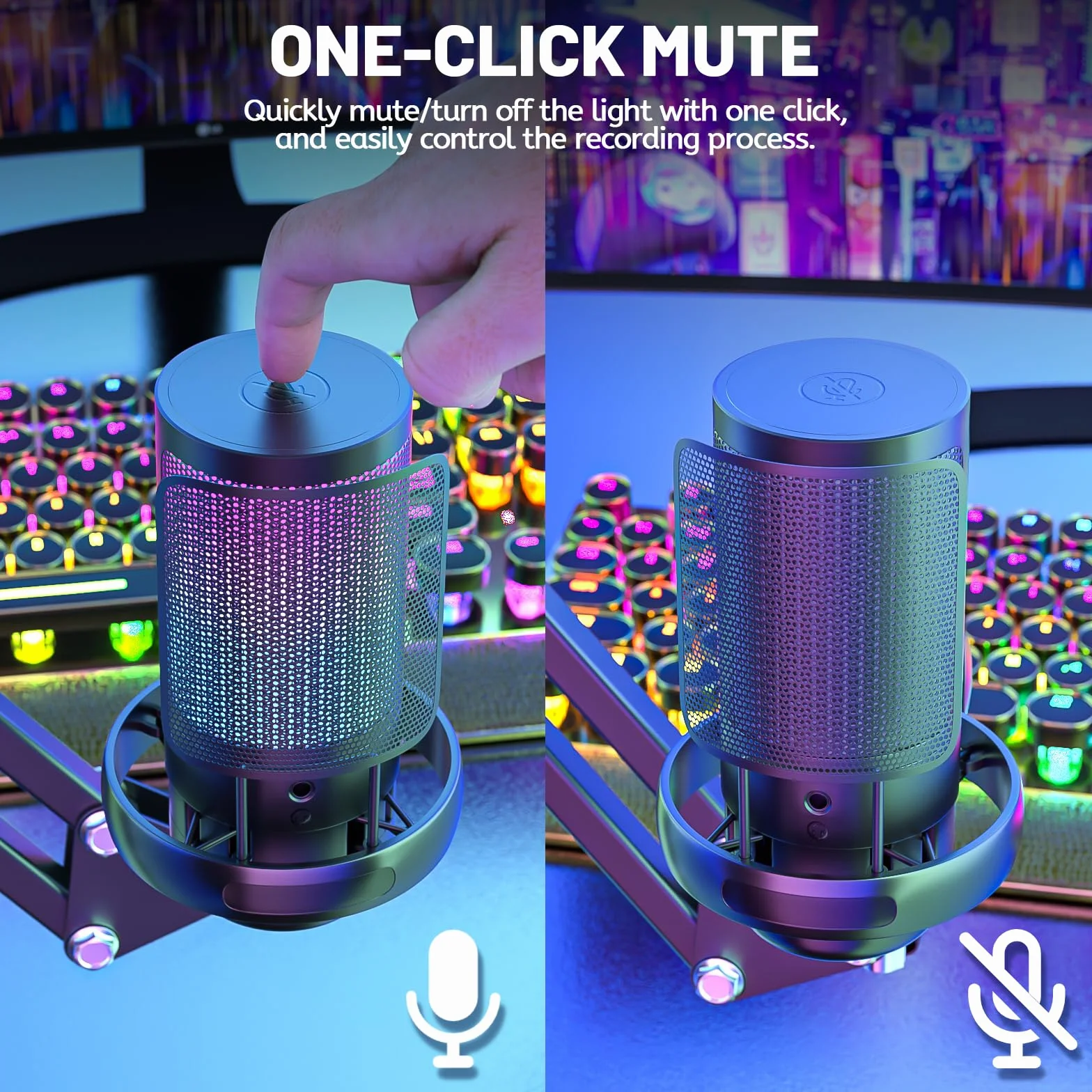 Anykuu USB Kondensator Mikrofon Kit 192kHz/24Bit Gaming Mikrofon für Streaming, Podcast & Videokonferenzen, USB Mikrofon mit Popschutz für PC, Laptop, Mac, PS4/PS5