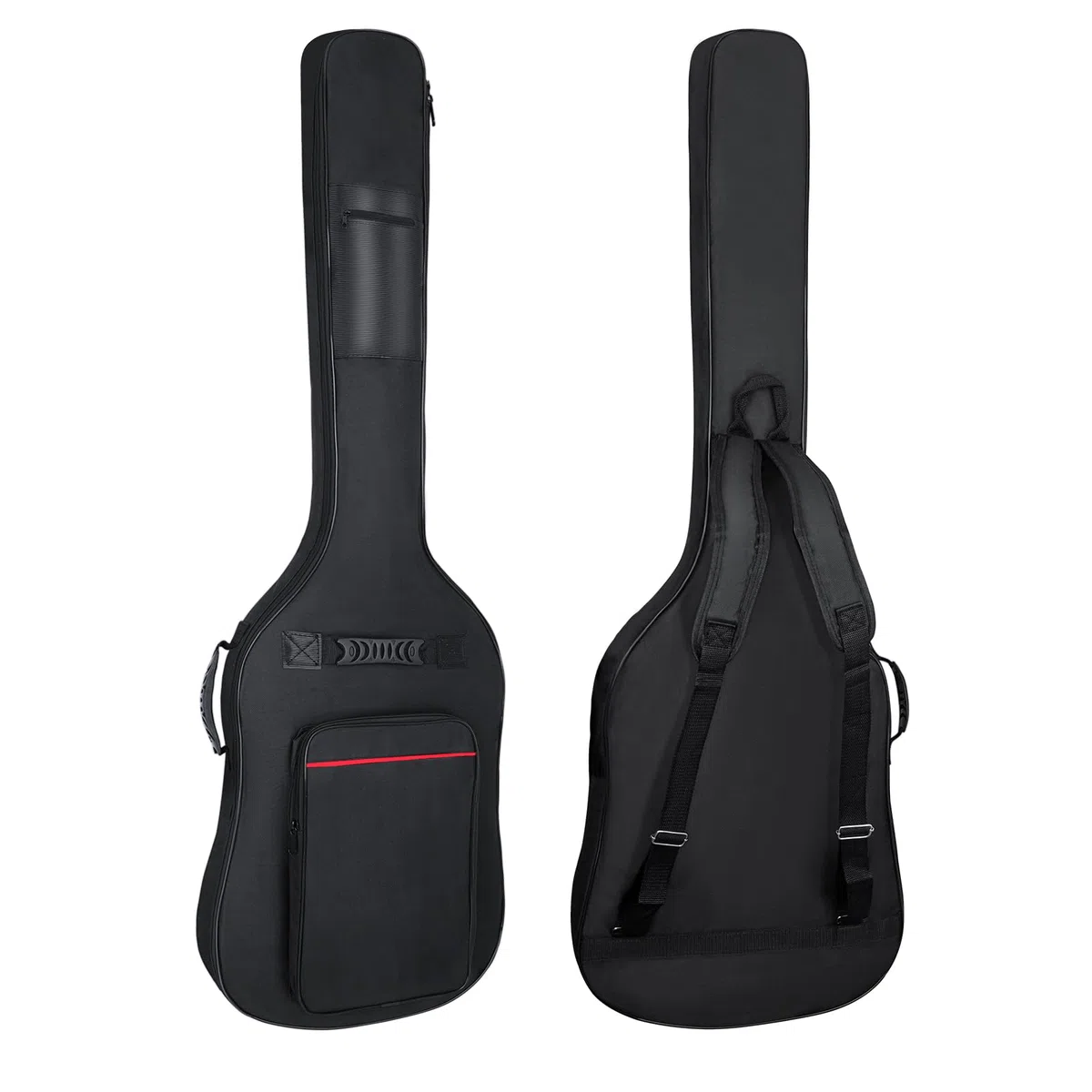 LETSROCK Bassgitarrenkoffer 8 mm Polsterung Bassgitarrentasche wasserdichte E-Bass-Tasche, E-Bass-Gigbag Basskoffer Rucksack mit Nackenriemen und Taschen