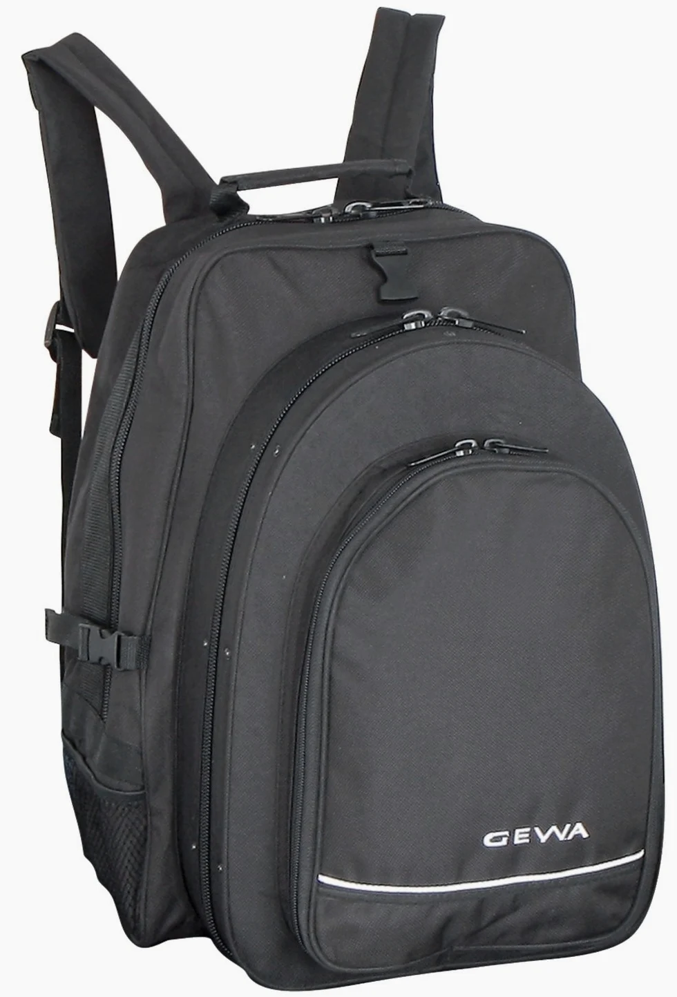 GEWA Rucksack mit Klarinetten Etui/Leicht-Etui - für Boehm und Deutsches System - wasserabweisender Schraubbezug mit Notentasche - Rucksackgarnitur - Schwarz