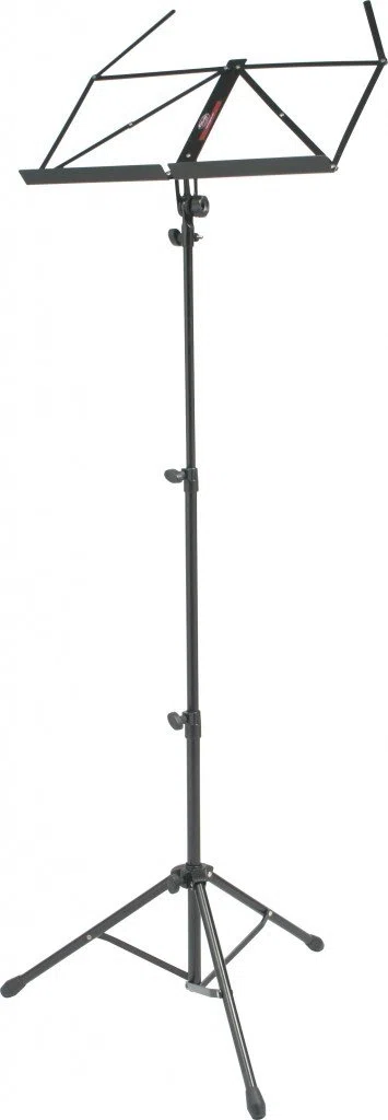 Kirstein Notenständer - Robuster klappbarer Metallständer mit Tasche- Höhenverstellbar von 44-113 cm - Tragetasche mit Schultergurt - Schwarz