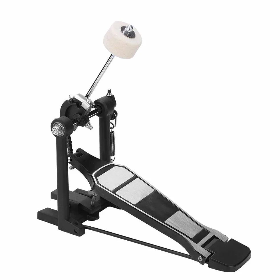 Bass Drum Kick, Black Drums Set Fußpedal Single Bass Dual Pedal Fußkick Percussion Chain Drive Drum Set Zubehör