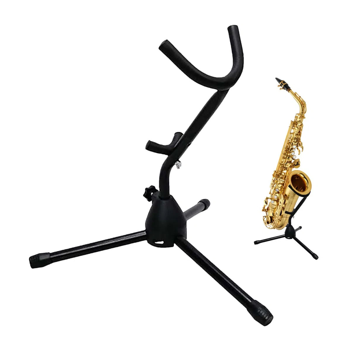 Saxophonständer Für Alt-Saxophon, Tragbarer Saxophon Dreibein Zusammenklappbar, Stabiler Halt Verstellbarer Halter Für Orchesterstudioheimbandschule