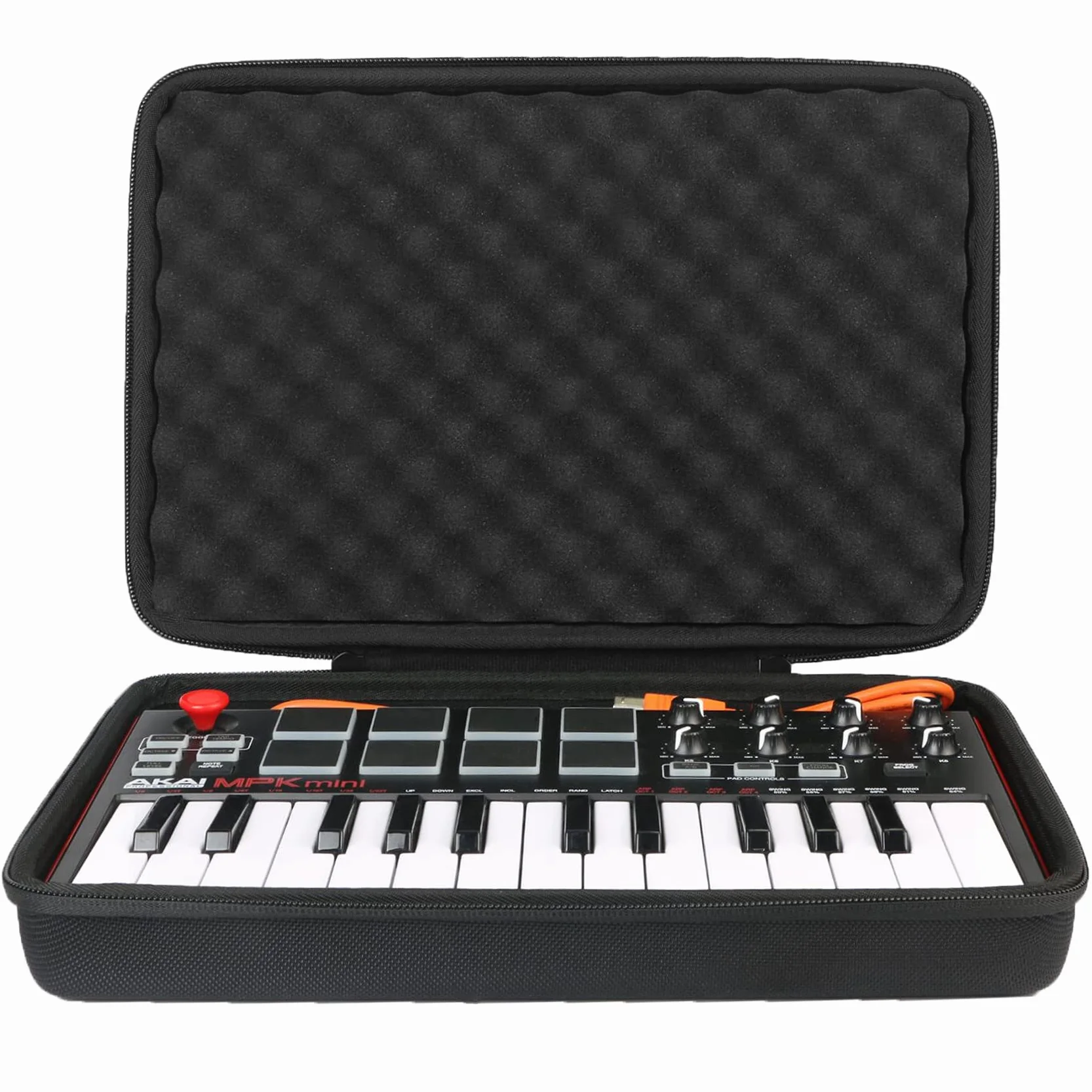 Khanka Tragetasche Hülle für AKAI Professional MPK Mini MK3/ MKII MK2/Mini Play Portables 25 Tasten USB MIDI Keyboard Etui Case.(mit weichem Schaum)