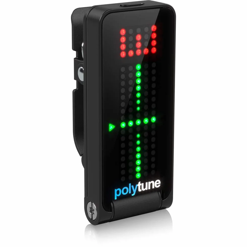 TC Electronic POLYTUNE CLIP BLACK Polyphoner Clip-Tuner mit True Strobe Tuning in Glänzendem Schwarz