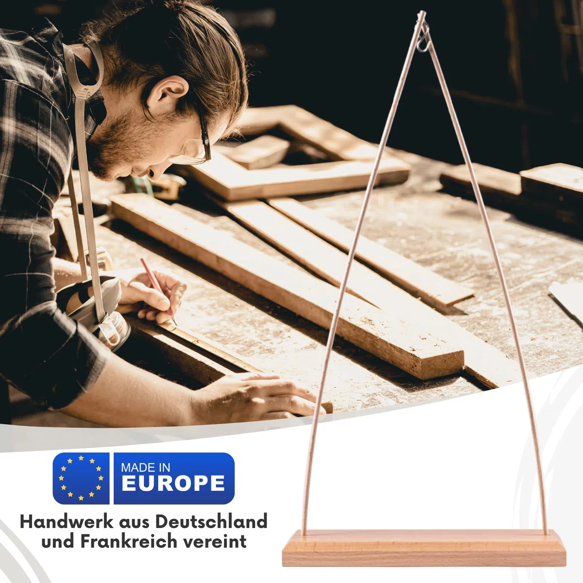 Zaphir Klangspiel Twilight Herbst mit Ständer - Klangspielständer Tipi aus Buchenholz - 50 cm Höhe für Yoga, Kinder zur Entspannung und Meditieren