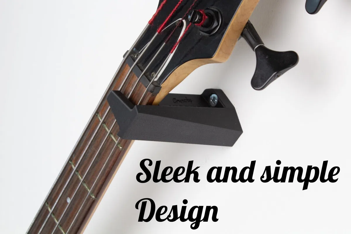 STAGECADIA Monolith E-Gitarren Bass Wandhalterung, Gitarrenhalter für die Wand, Schräg Geneigt Einstellbar Justierbar, Bügel Haken Wandhalter Ständer, Gitarrenzubehör, Schwarz