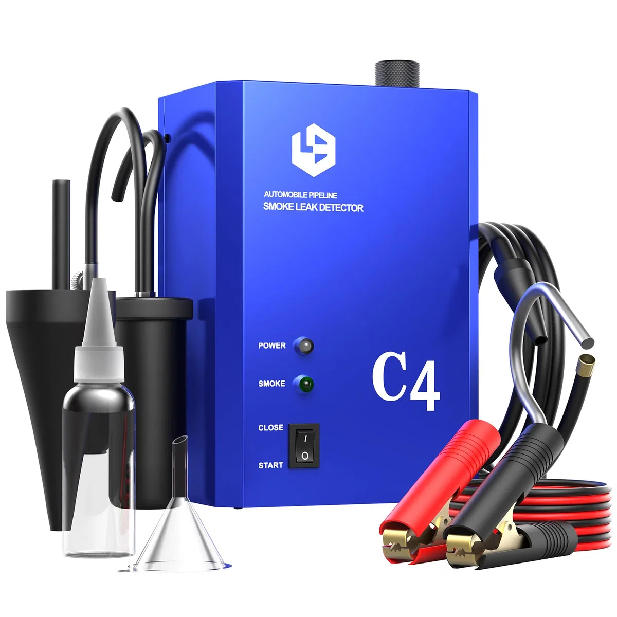 GODIAG 12V KFZ-Rauchprüfgerät mit integrierter Luftpumpe zur Lecksuche Blau | 12V C4 Rauchprüfgerät mit Pumpe: Findet schnell & sicher Vakuum-, EVAP- & Auspuff-Lecks an Autos & Motorrädern