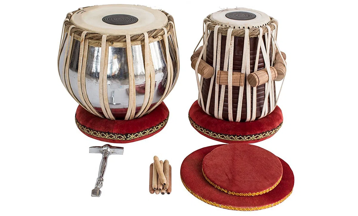 Basic Tabla Drums Set Steel Bayan Dayan mit Buch, Hammer, Kissen und Hülle - Perfekte Tabla für Schüler und Anfänger auf Budget (PDI-IB) Tabla Drum, Indian Tabla