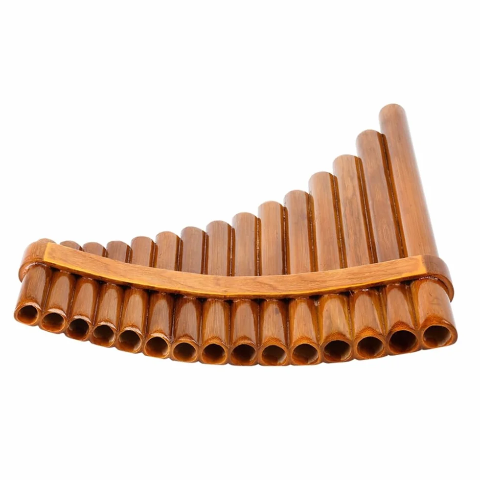 Natürliche Bambusflöte, Windinstrument, handgefertigte Panflöte, 15 Töne in G-Dur, Linkshänder, langlebig, einfach zu installieren