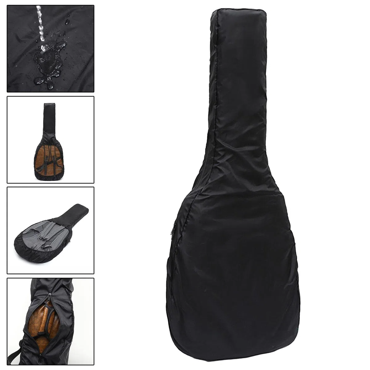 Harilla Gitarrenrucksack Staubschutz Instrumententasche Regenschutz Wetterfest Schwarz Wasserdicht Soft Bass Case Cover für Acoustic Electric Classical, Gitarre