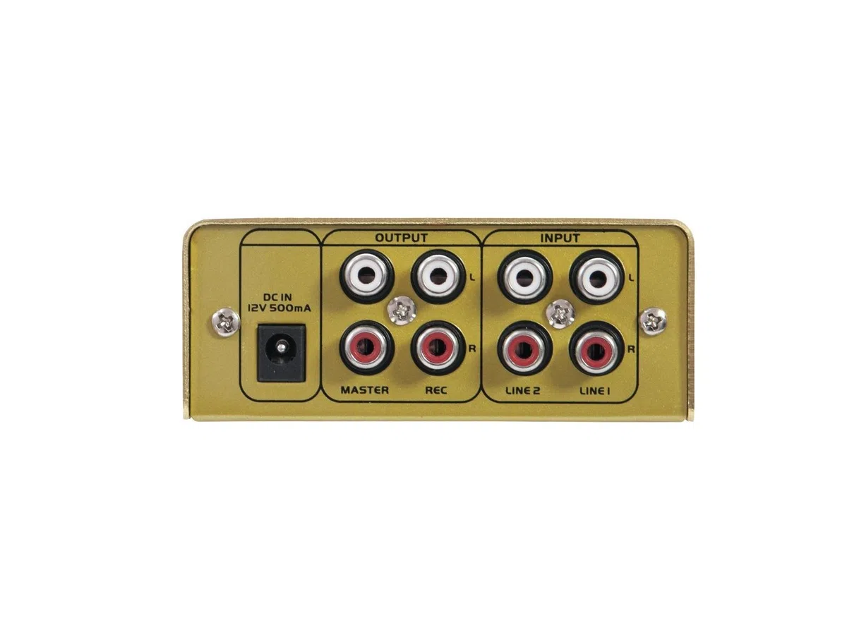 OMNITRONIC GNOME-202 Mini-Mixer gold | 2-Kanal-DJ-Mixer im Miniaturformat | Extrem leichter und kompakter DJ-Mixer | Metallgehäuse
