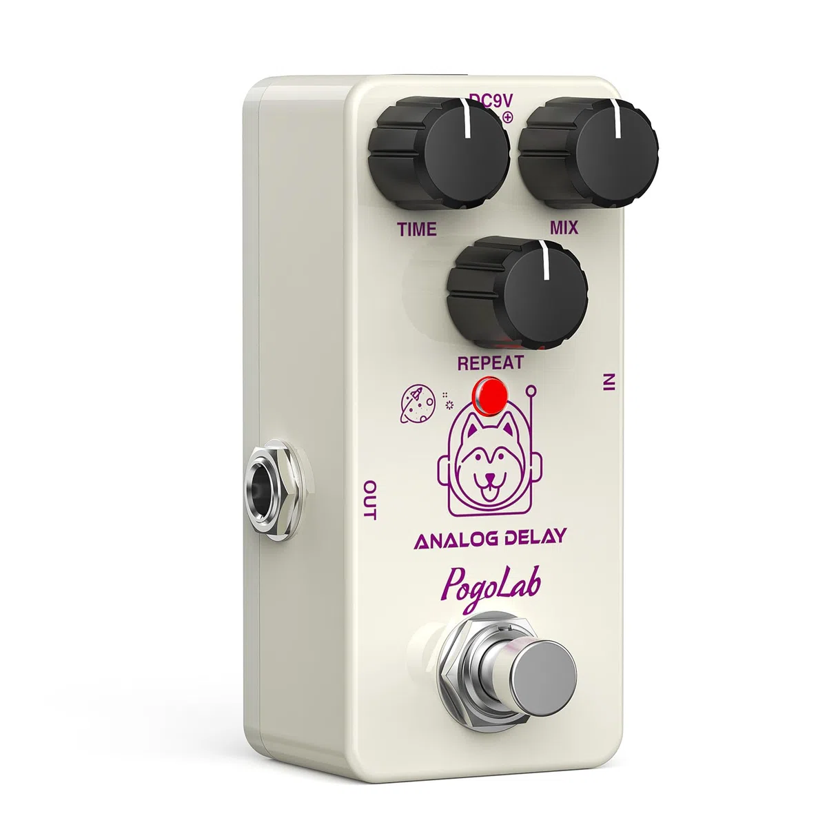 POGOLAB Delay Pedal Gitarre, Bassgitarren-Pedal mit Time-Mix-Repeat, Gitarrenpedal mit Art Design Aluminiumlegierungsgehäuse True Bypass, Analoge Gitarren-Effektpedale für alle Arten von Musik