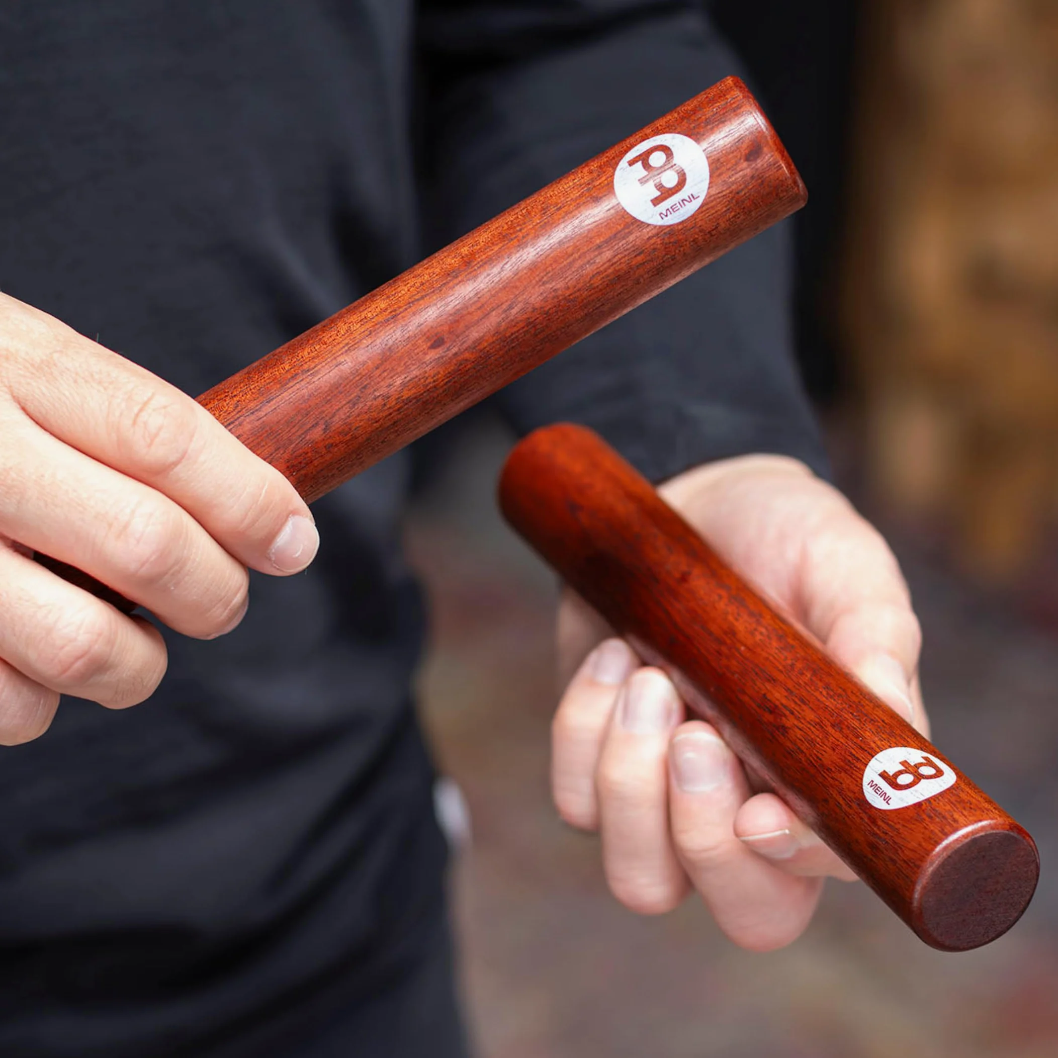 Meinl Percussion Wood Claves Instrument - 1 Paar zylindrische Klanghölzer - Musikinstrument - Indische Walnuss, Natur (CL4IW)