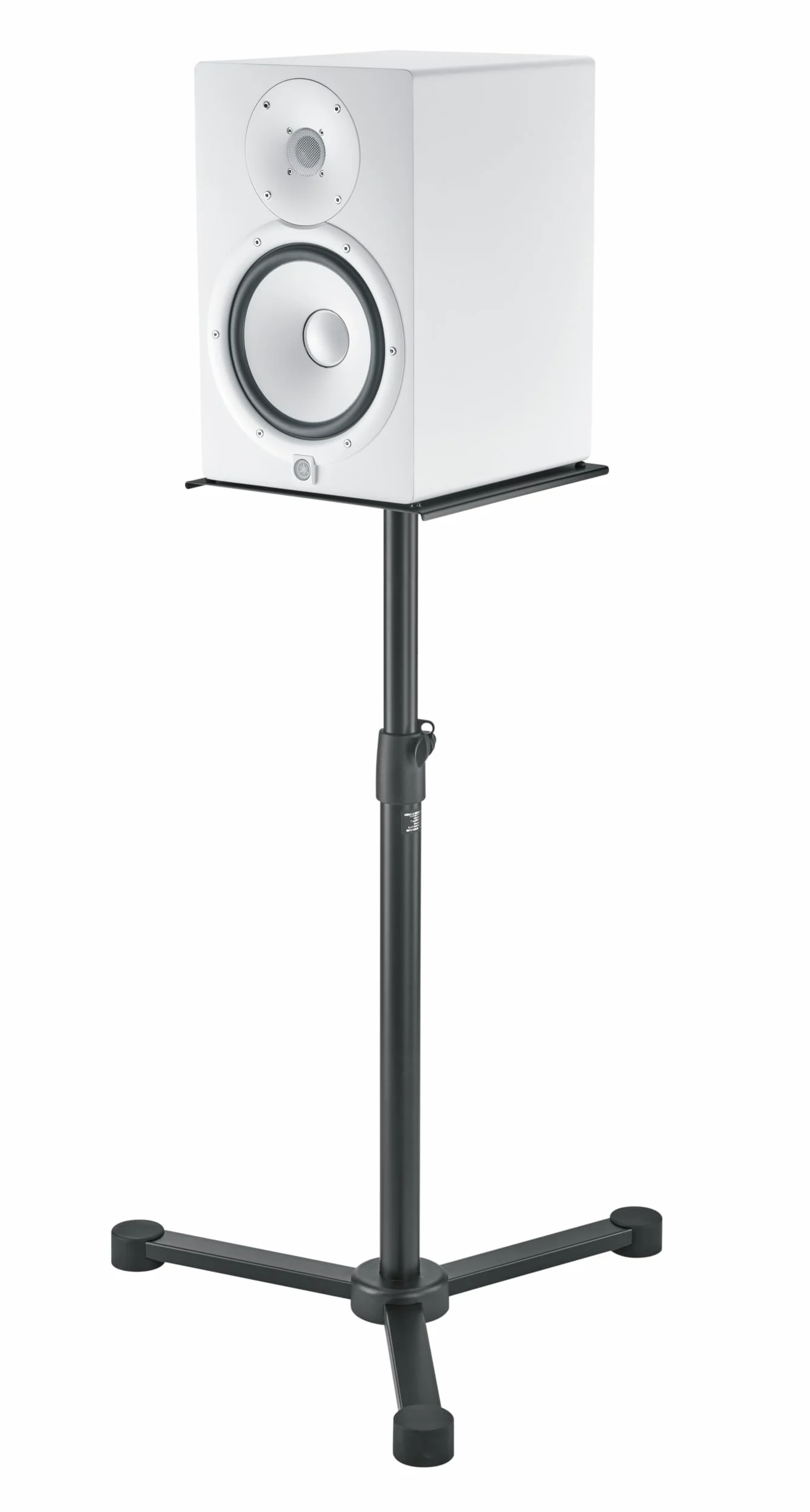 K&M 26722 Monitorstativ Schwarz aus Stahl - Dreifuß - höhenverstellbare Ablage 28 x 32 cm, für Nahfeldmonitore bis 35 kg