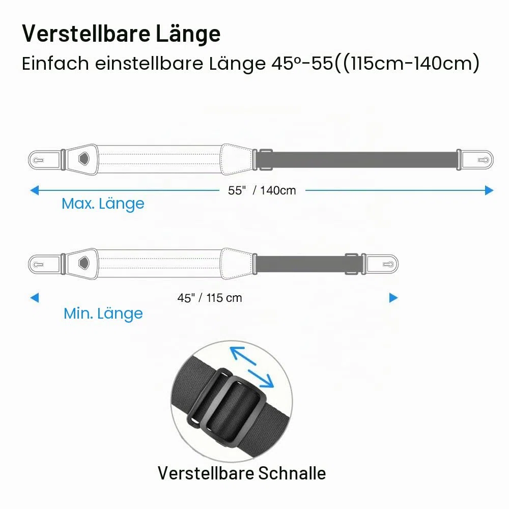 LEKATO Gitarrengurt mit Memory Foam, gepolsterter Gitarrengurt verstellbarer Gitarrengurt für akustische und elektrische Bassgitarren, 6 Gitarrenpicks, 2 Gurtschlösser inklusive