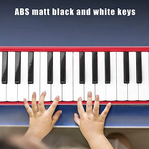 32-Tasten-Melodica, Melodica-Klaviertastatur, Blasinstrument, Professionelle Tragetasche für Musikinstrumente, Geeignet für Anfänger Zum Üben (Rot)