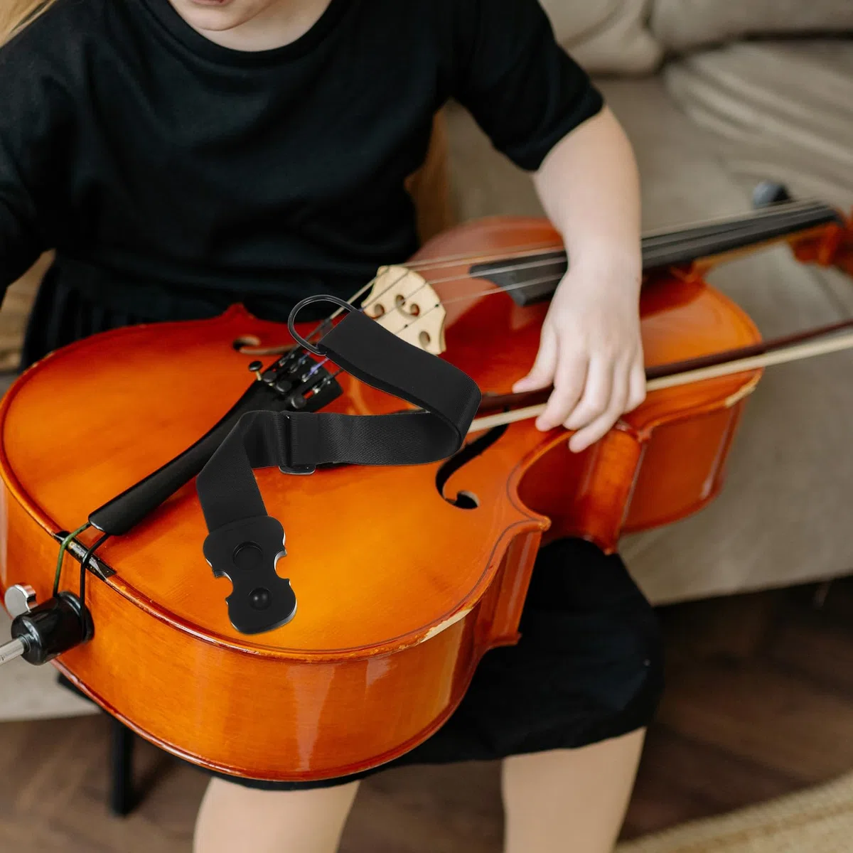 GLEAVI Rock Stop Cello Rutschfester Cello-Stachelstopper - Rutschfeste Matte Mit Riemen Für Leistung