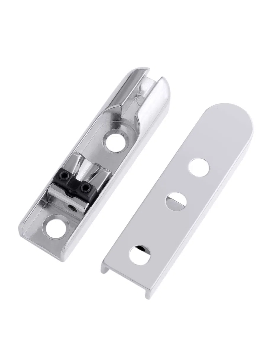 Holmer Bassgitarre Steg Einzelne Bassbrücke Saitenhalter Single String Bass Bridge für 4 Saiten Bass Gitarre Heavy Duty Zink Sattel (Chrom)