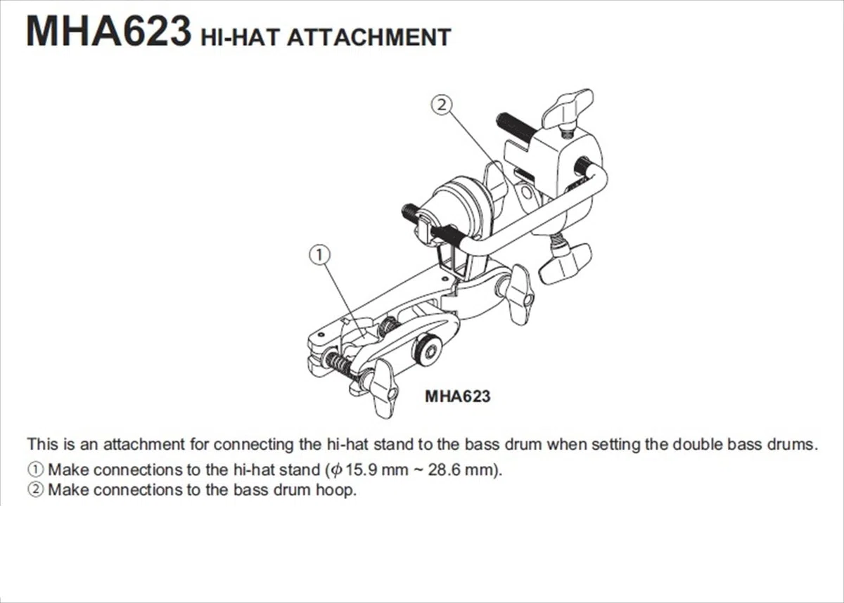 Tama MHA623 Hi-Hat Attachment for Bass Drums