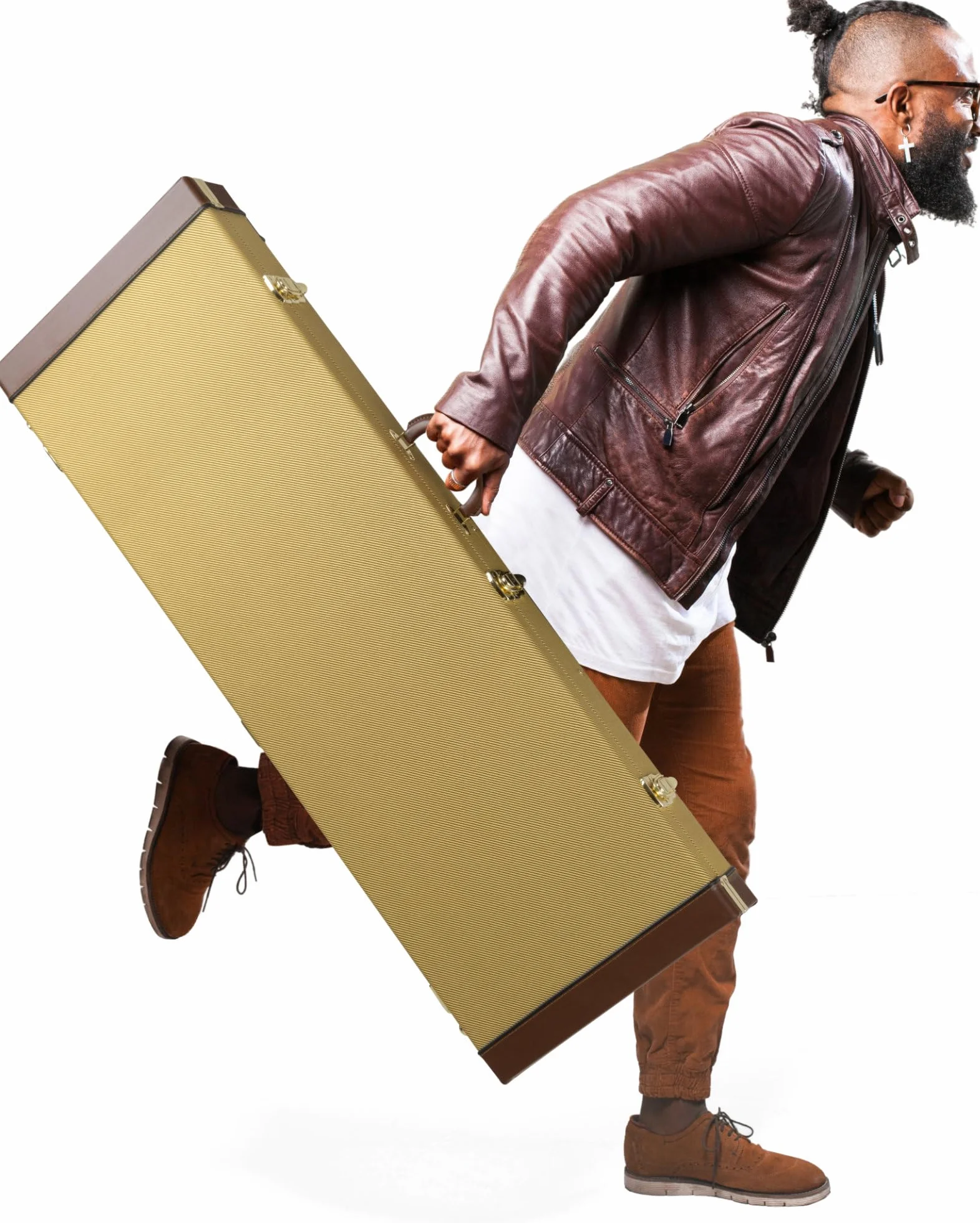 Shaman E-Bass Koffer Hardcase Tweed - Robuster Hartschalen-Formkoffer im schicken Retro-Look