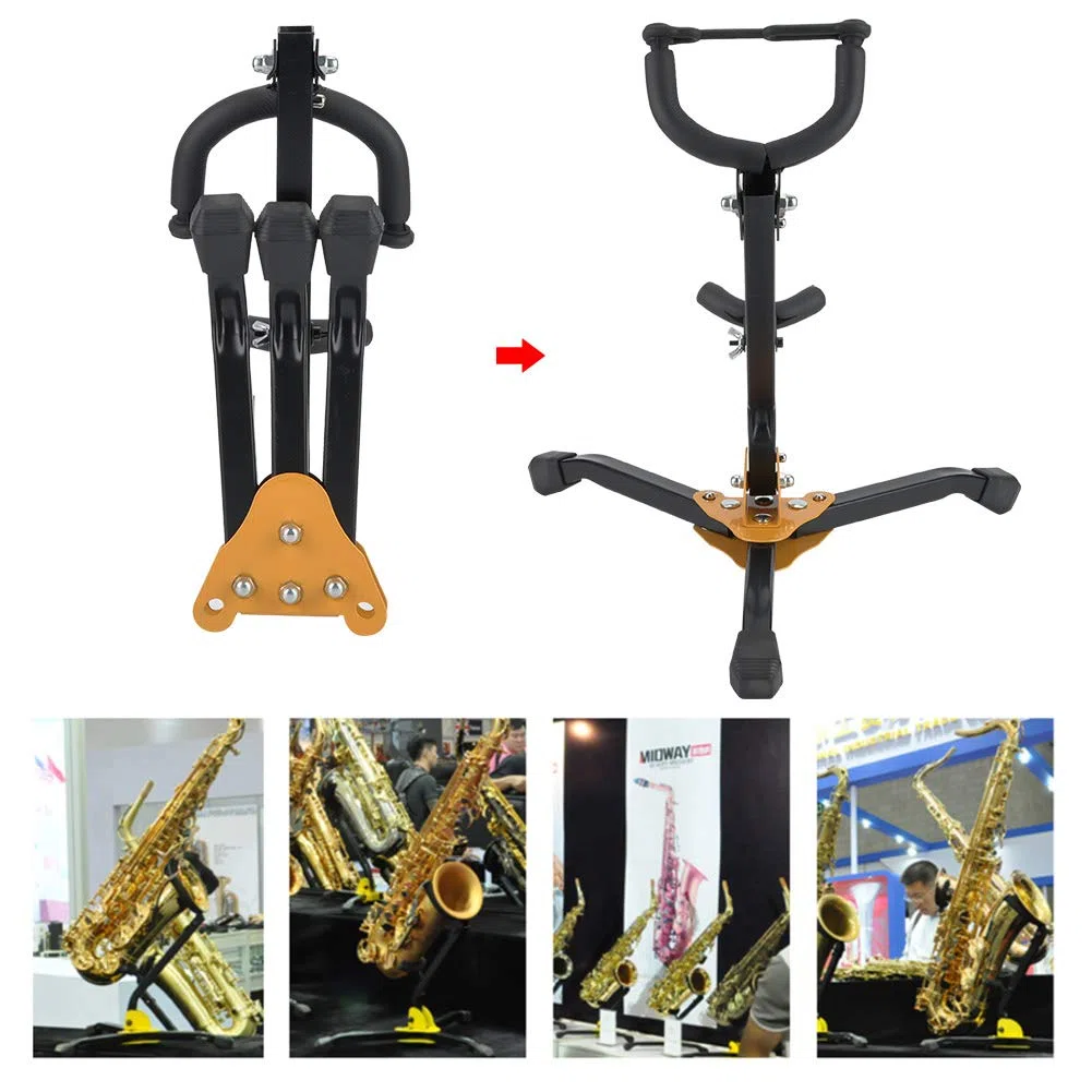 Faltbarer Saxophonständer,Saxophonständer Verstellbar Robustes Metall, Saxophone StandAlto Saxophone StandTenor Saxophon Ständer Rutschfest Tragbar für Saxophon Zubehör