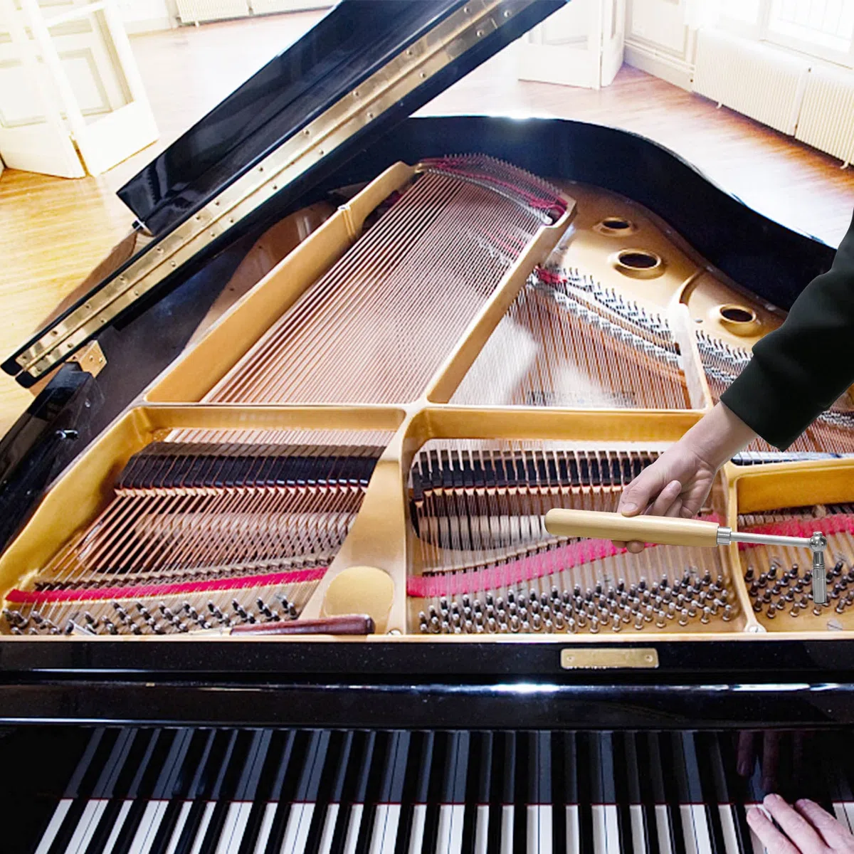 6-teiliges professionelles Klavier-Stimmset, Klavierstimmer, Hammer-Dämpfungs-Set | Klavier-Stimmhebel-Werkzeuge mit Koffer
