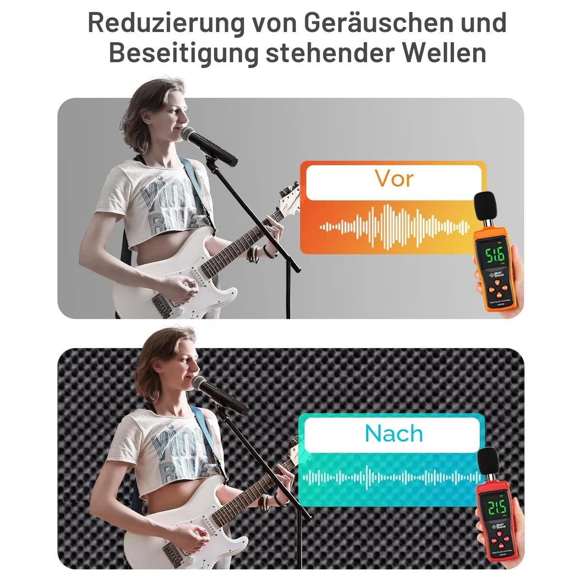 JBER 12 Stück Akustikpaneele Selbstklebend, Schallschutzplatten 30 x 30 x 3 cm, Hochdichte Akustikschaumstoff Wandpaneele für Aufnahmestudio, Heimbüro, Schlafzimmer, Spielzimmer