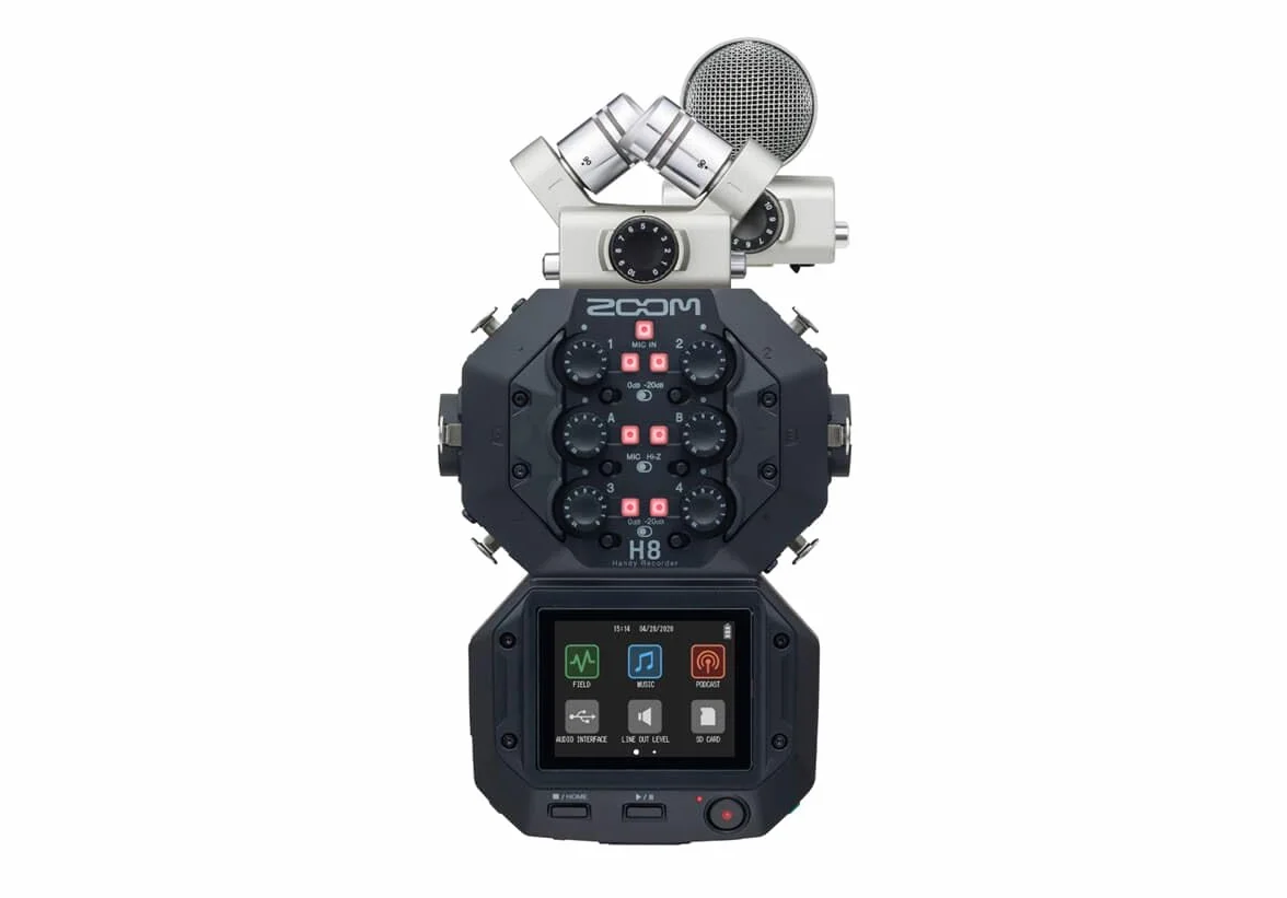 ZOOM H8 Handy Recorder MS Pack Limitierte Sonderedition mit 2 Mikrofonkapseln XYH-6 und MSH-6 in silber, geeignet für unterschiedlichste Aufnahmesituationen, Musik, Podcast & Field Recording