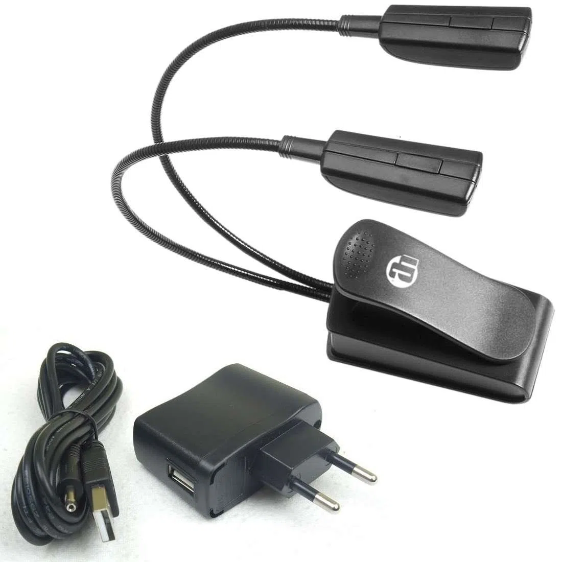 ADAM HALL SLED2PRO SLED 2 Pro LED-Notenpultleuchte incl. Stecker-Netzteil, USB-Kabel (4x Leuchtdioden, 2x Schwanenhälse) Flexilight Minilight