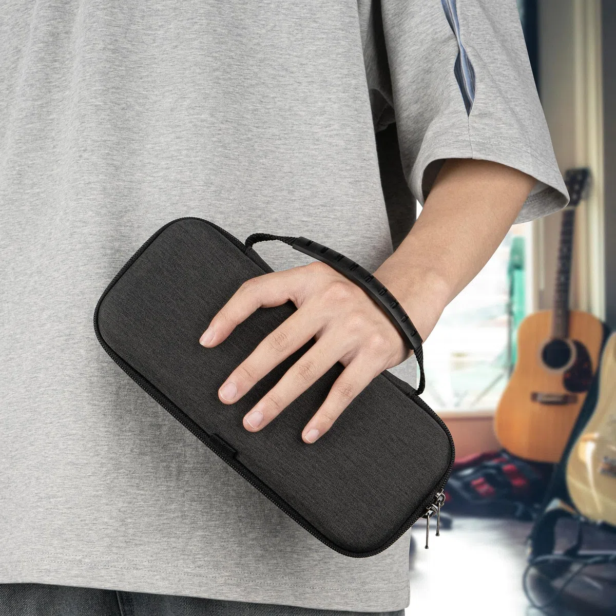 GEEKRIA Hartschalen-Reise-Tragetasche, kompatibel mit Teenage Engineering OP-Z Portable Sequencer, Synthesizer, Drum Machine Bag (Dunkelgrau)
