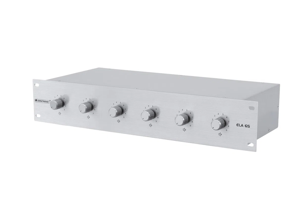 OMNITRONIC ELA 6S-Zonen LS-Regler 5W SIL | Stereo-Lautstärkeregler für 6 Zonen